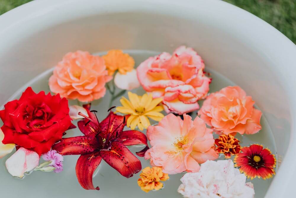 agua de rosas para crescer o cabelo